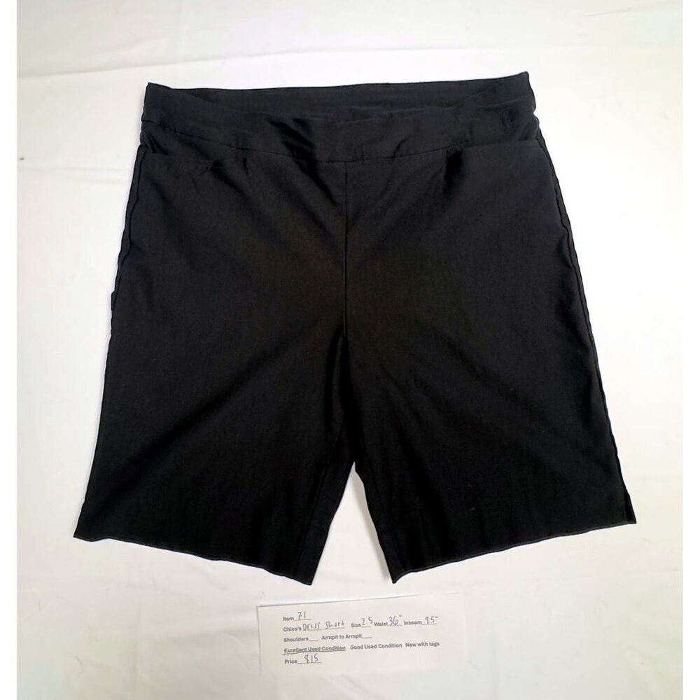 Chico’s Black Dress Shorts Women’s 2.5 Waist 36 Inseam 9.5
